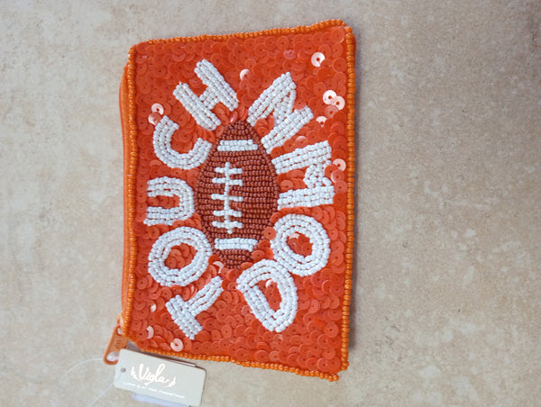 Beaded football Coin Bag