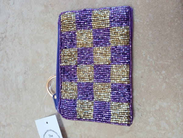 Beaded football Coin Bag