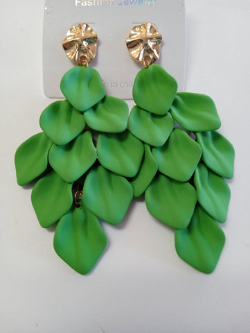 3"long Clay Petal stud earrings