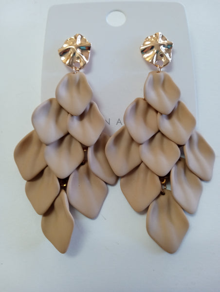 3"long Clay Petal stud earrings