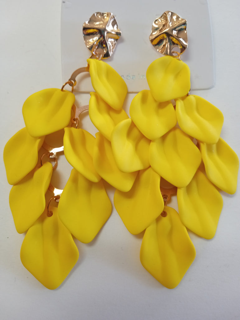 3"long Clay Petal stud earrings