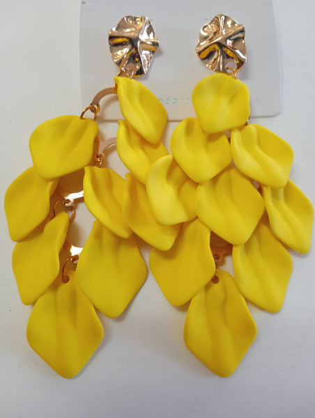 3"long Clay Petal stud earrings