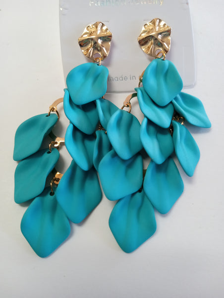 3"long Clay Petal stud earrings