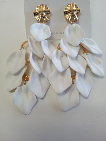 3"long Clay Petal stud earrings