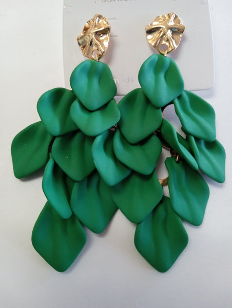 3"long Clay Petal stud earrings