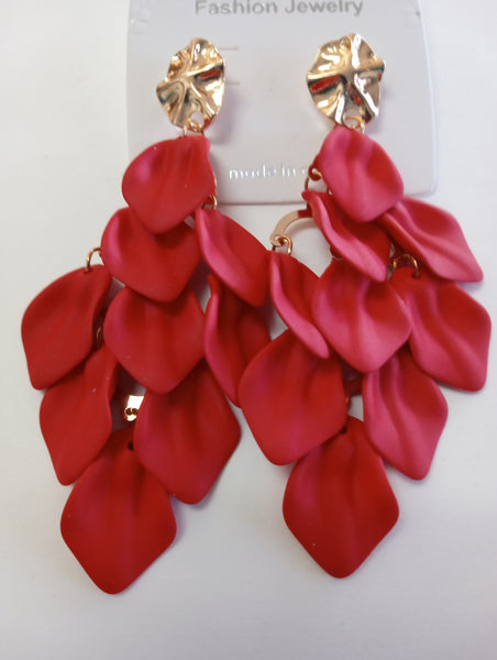 3"long Clay Petal stud earrings