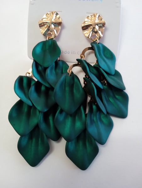 3"long Clay Petal stud earrings