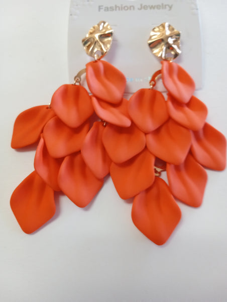 3"long Clay Petal stud earrings