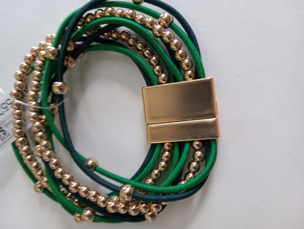 Slip on stretch bracelets w/multiple strands