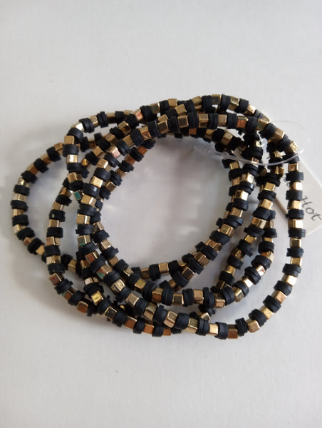 Slip on stretch bracelets w/multiple strands