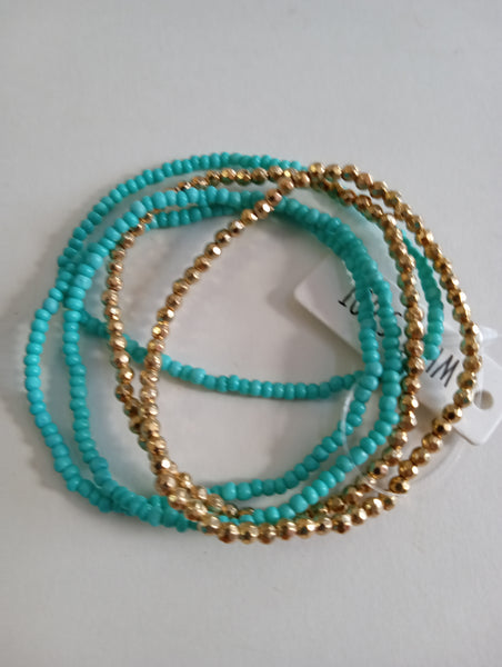 Slip on stretch bracelets w/multiple strands
