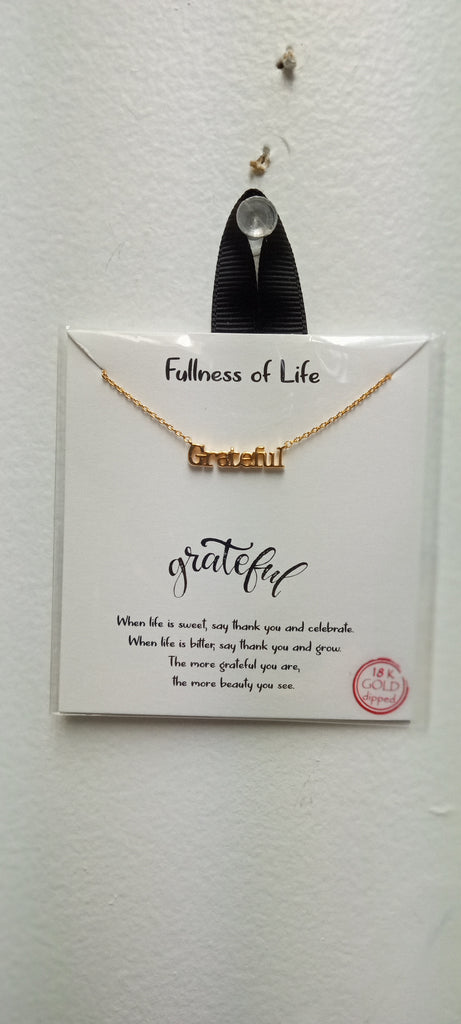 Gold Fullness of Life "Grateful" Necklace