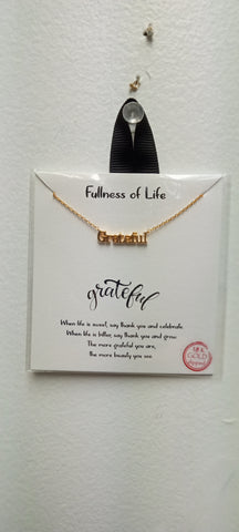 Gold Fullness of Life "Grateful" Necklace
