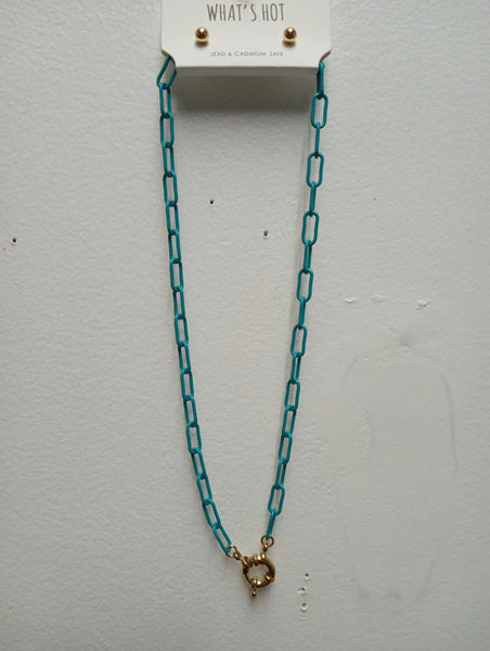 Paper clip Necklaces w/studs