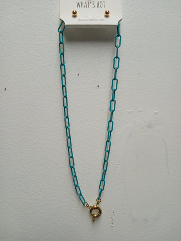 Paper clip Necklaces w/studs