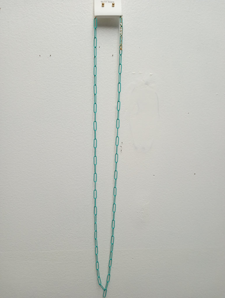 Paper clip Necklaces w/studs