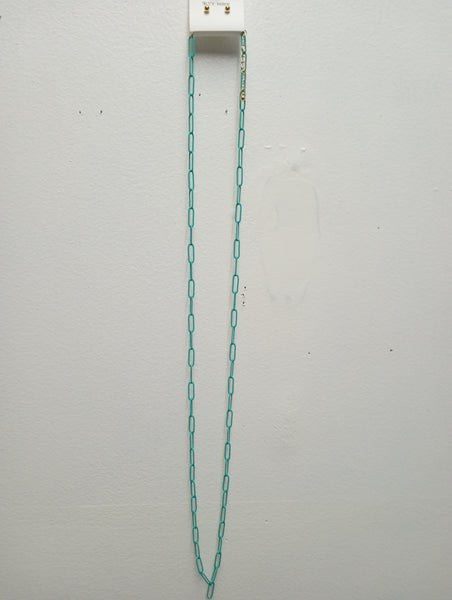 Paper clip Necklaces w/studs