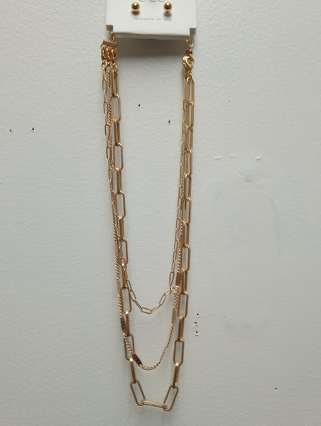 Paper clip Necklaces w/studs
