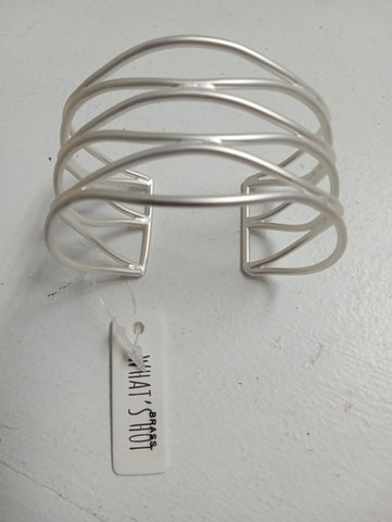 1 1/2" Wide Silver Indented Bracelet