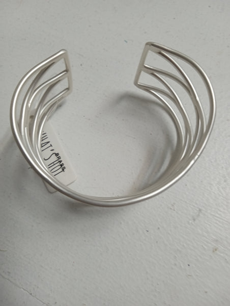 1 1/2" Wide Silver Indented Bracelet