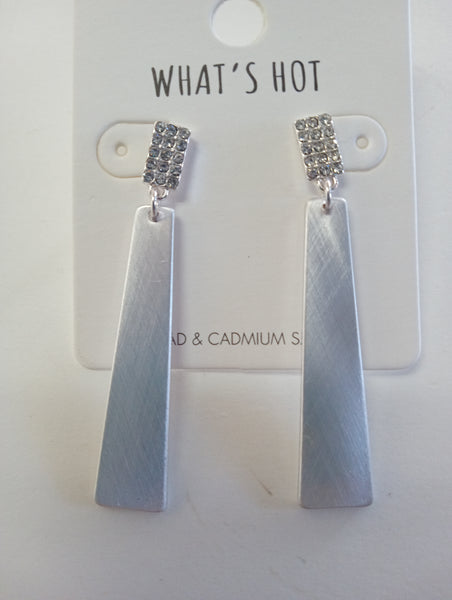 Silver Dangle Stud Earrings | Triangle, Tiered & Circle Styles