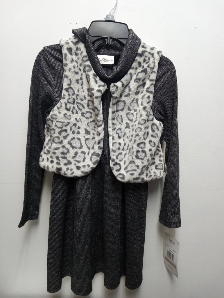 Girls Rare Editions size 12 Dress w/Leopard Vest