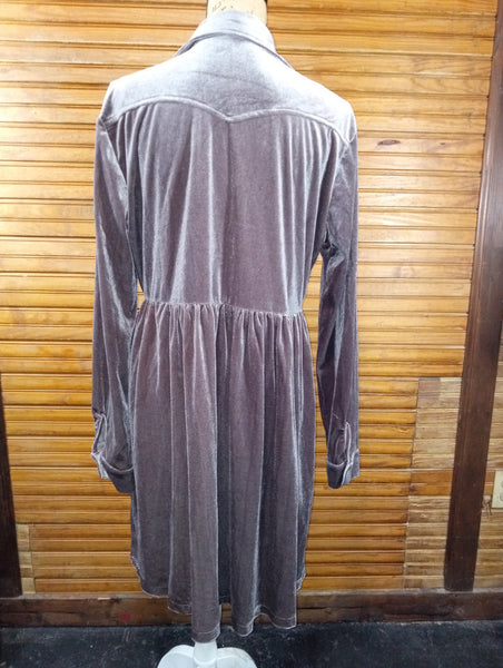 Roly Poly Gray Button Down Dress