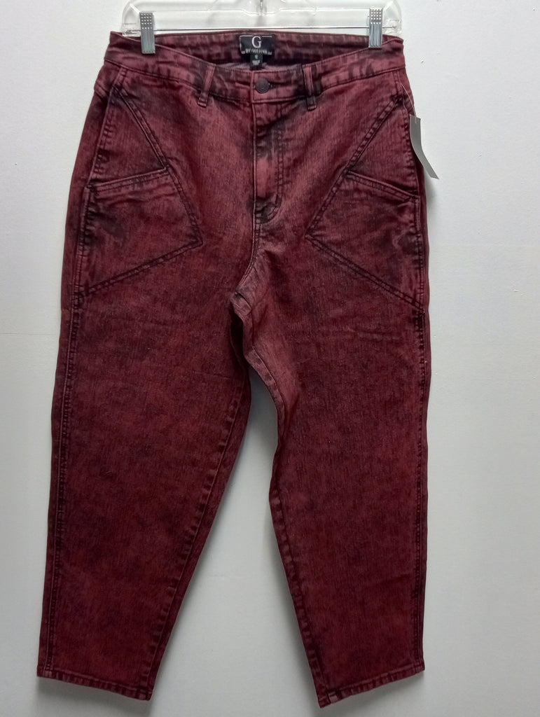 Preloved Deep Burgundy/Black size 12-Giuliana Jeans