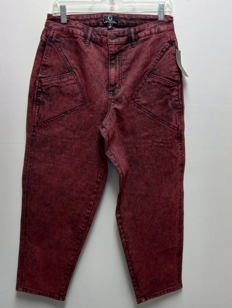 Preloved Deep Burgundy/Black size 12-Giuliana Jeans