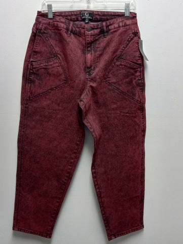 Preloved Deep Burgundy/Black size 12-Giuliana Jeans