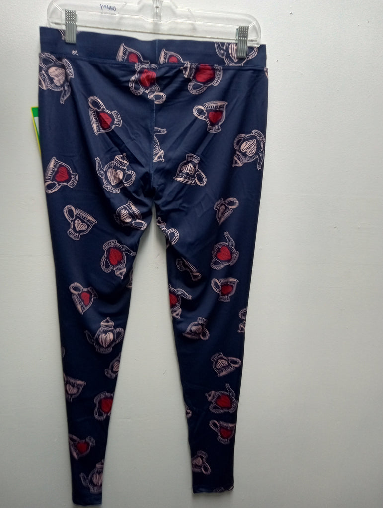 Prel-Loved Legging Large Navy w/hearts-Tipsy Elves