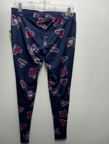Prel-Loved Legging Large Navy w/hearts-Tipsy Elves