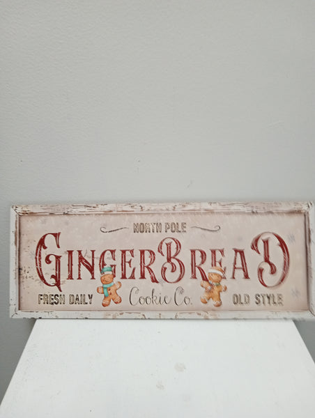 Wood Plaque Sign 15 3/3" x 6": Gingerbread & O Holy Night Christmas Decor