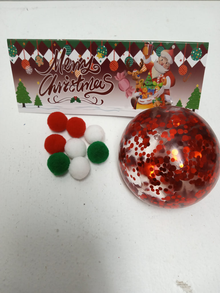 Christmas Red Glitter round Squishy Ball