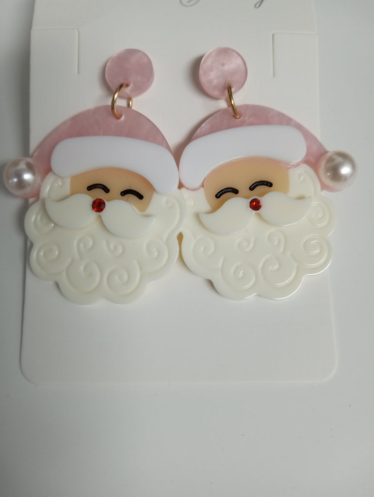 Christmas Acrylic Post Earrings: Santa, Tree & Nutcracker Dangle Styles
