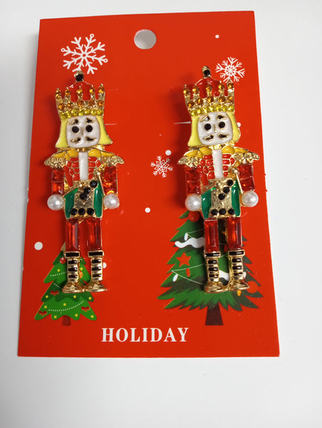 Christmas 2" Nutcracker Earrings w/post