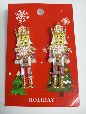 Christmas 2" Nutcracker Earrings w/post