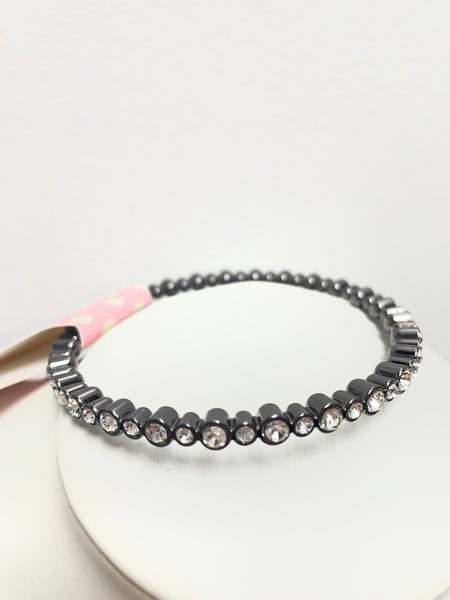 " Rhinestone Bangle Bracelet - Sparkly Round Cuff for Women Shirley Ollison