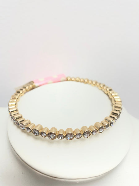 " Rhinestone Bangle Bracelet - Sparkly Round Cuff for Women Shirley Ollison