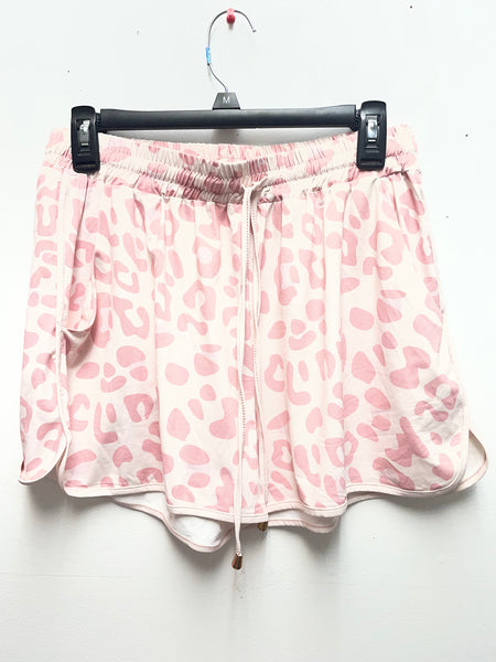 Pink Large Animal Print Shorts w/tie string