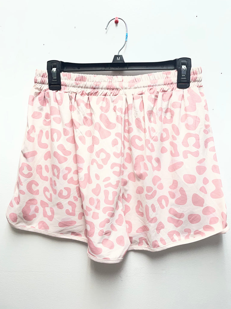 Pink Large Animal Print Shorts w/tie string