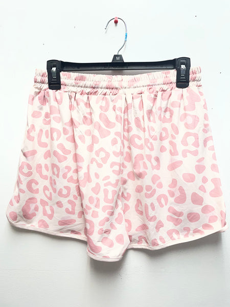 Pink Large Animal Print Shorts w/tie string