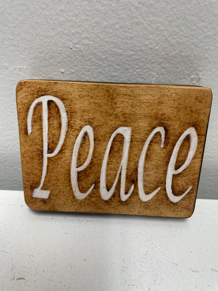 3x4 Hand-Made Wood Burned Shelf-Sitter - Artisan Farmhouse Decor Rick Dantzler