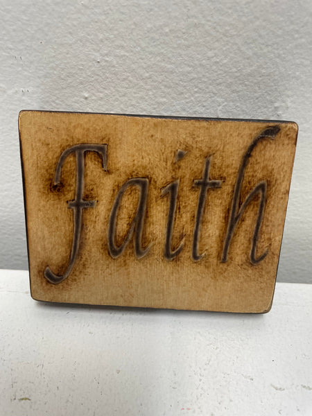 3x4 Hand-Made Wood Burned Shelf-Sitter - Artisan Farmhouse Decor Rick Dantzler