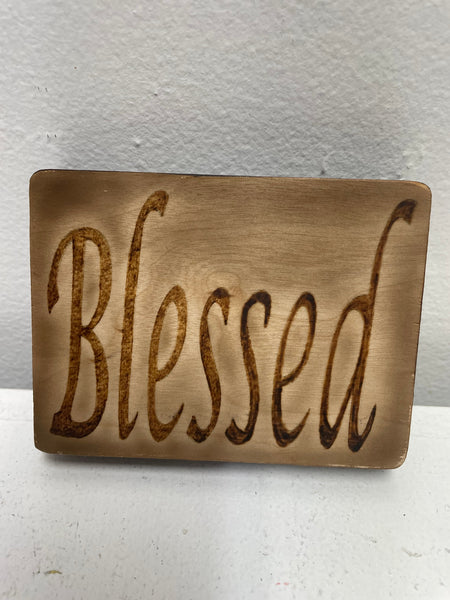3x4 Hand-Made Wood Burned Shelf-Sitter - Artisan Farmhouse Decor Rick Dantzler