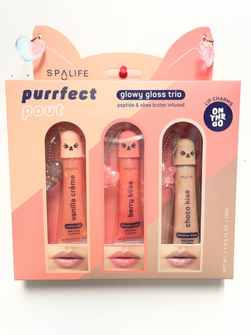 Kids Purrfect Glossy Glow Trio Lip Gloss Set | Cat Theme Whitney Wilkins