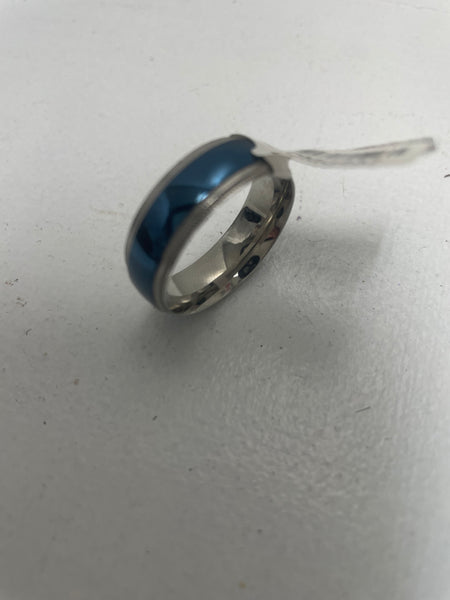 ~Ring: Mens Stainless Steel Silver-13.5