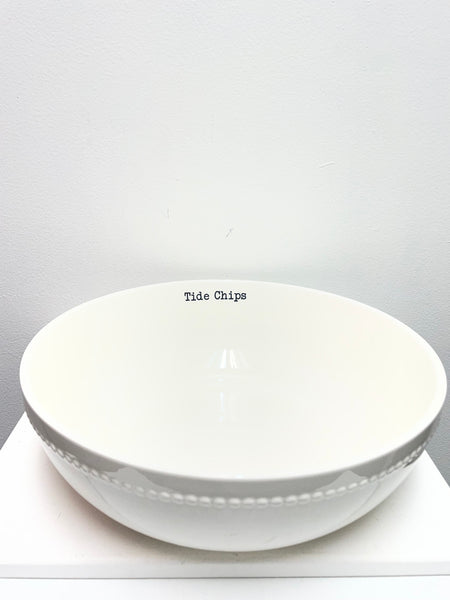 12" Round Large White Chip Bowls Amanda Queen