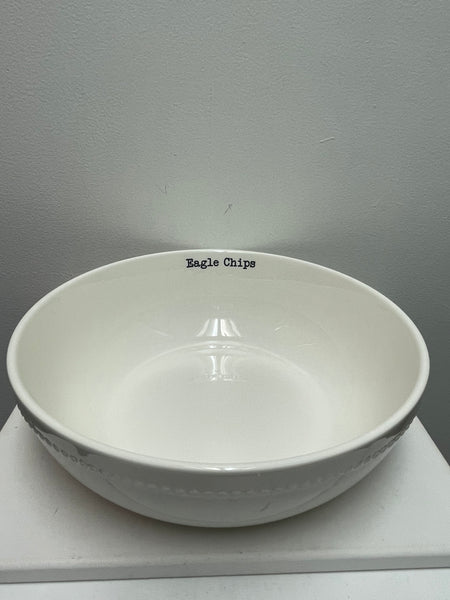 12" Round Large White Chip Bowls Amanda Queen