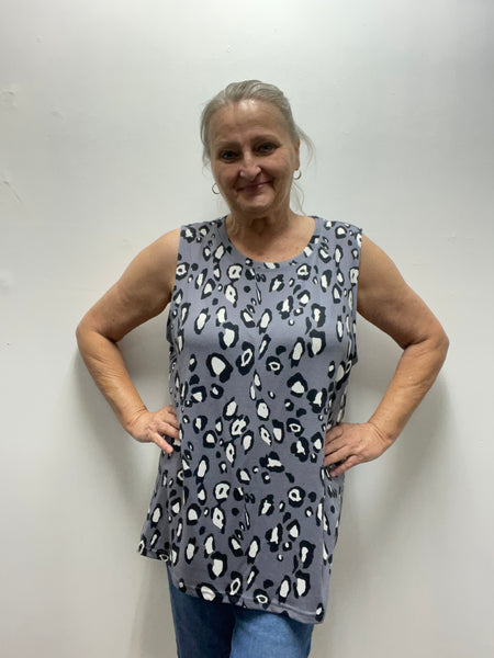Animal Print Tank Top-front